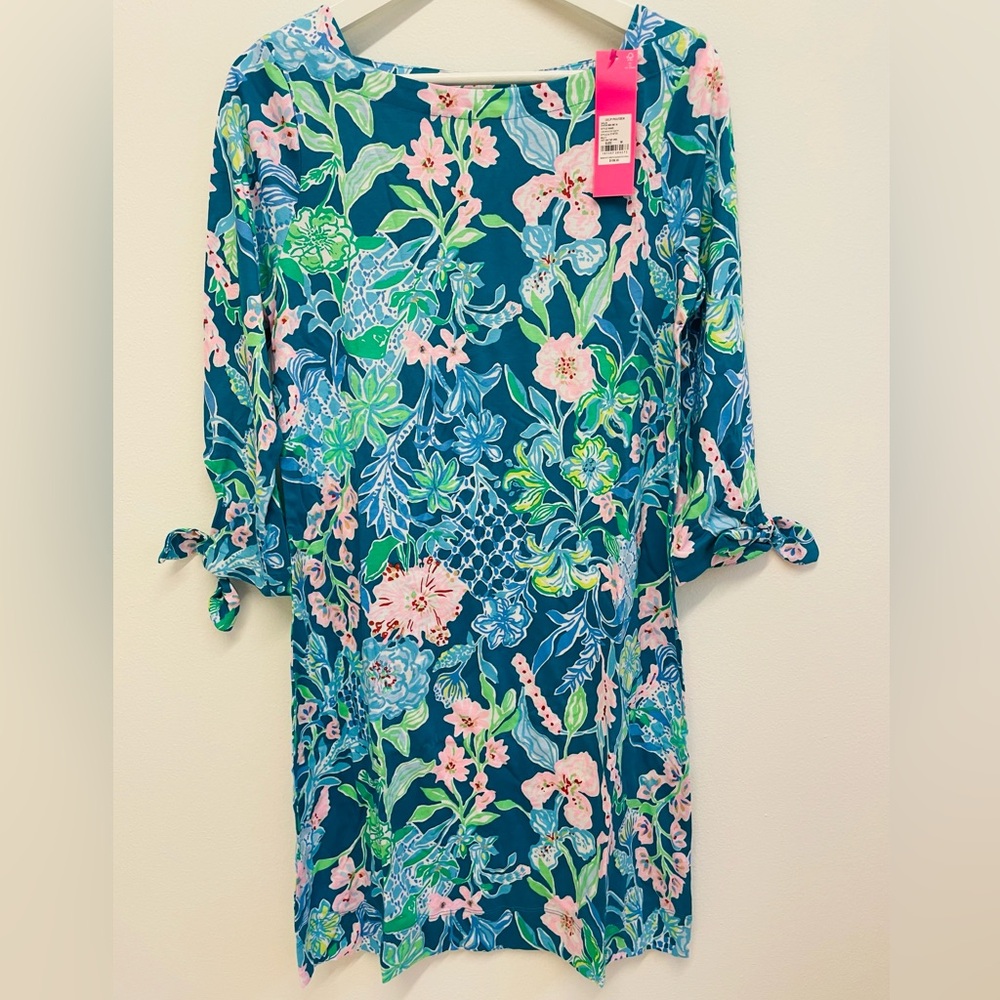 lidia boatneck dress in multi hot on the vine NEW LILLY PULITZER size M - Picture 2 of 5